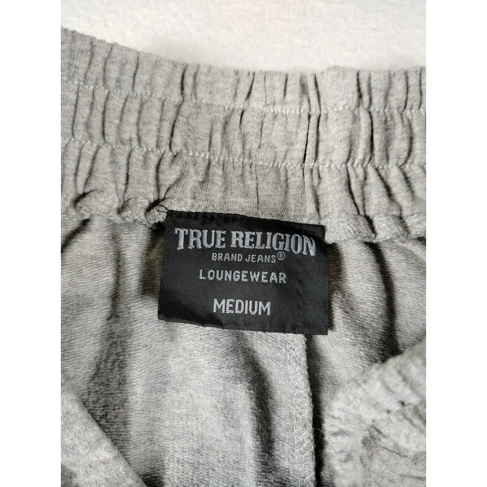 True Religion Jogger Pants Mens Medium Gray Fleece Sweatpants Loungewear Casual